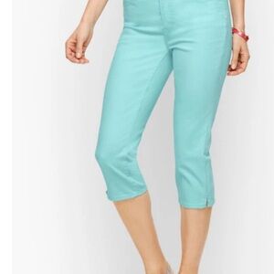 NWT Talbots Aqua Green Pedal Pusher Capris